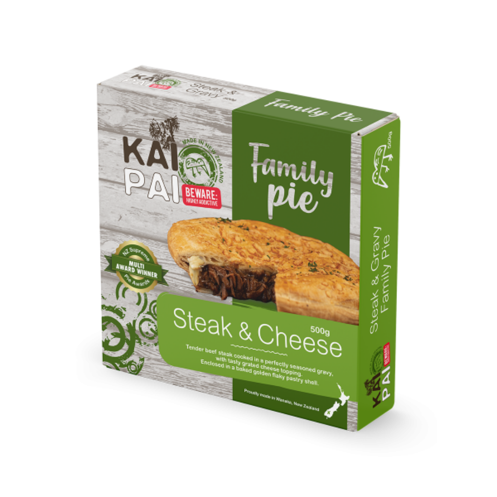 Kai Pai Steak & Cheese Pie Cutaway View – Tender Steak Filling with Cheese Inside Flaky Pastry