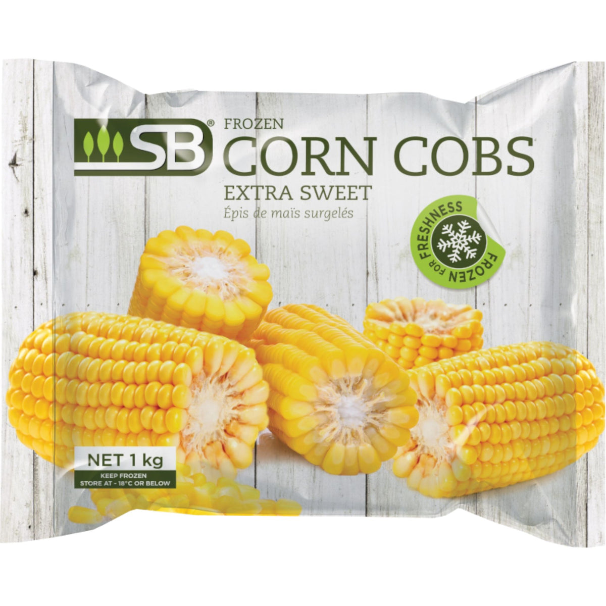 SB Extra Sweet Corn Cobs 1kg frozen